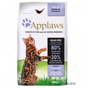Dry cat food APPLAWS chicken and duck 400 gr. - 7.5 KG
